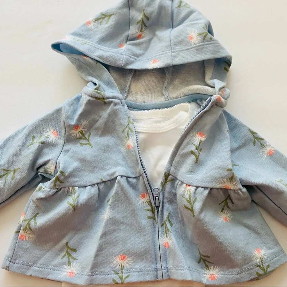 CARTER’S 2 PIECE SET BLUE WHITE NEWBORN